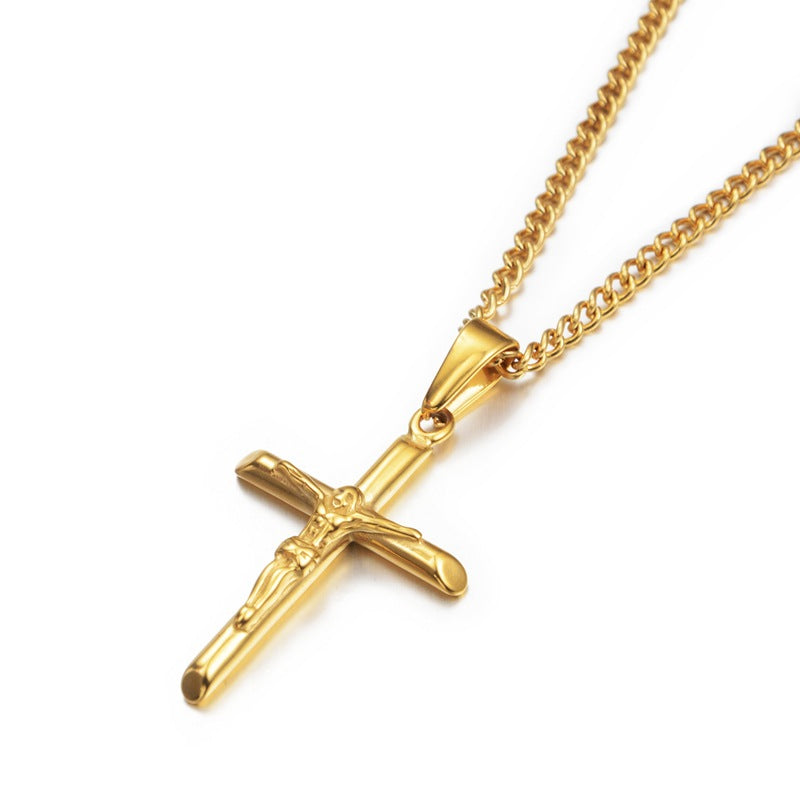Wholesale Hip Hop Cylindrical Cross Necklace